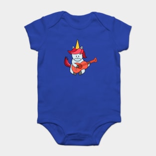 Unicorn playing guitar Baby Bodysuit